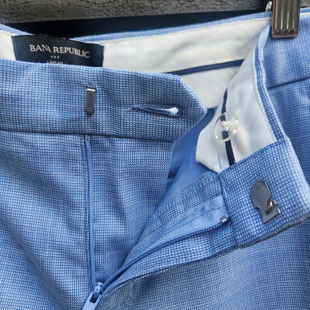 Banana Republic Straight Leg Trouser Pant Light Blue 8P Mid-rise - Picture 4 of 5